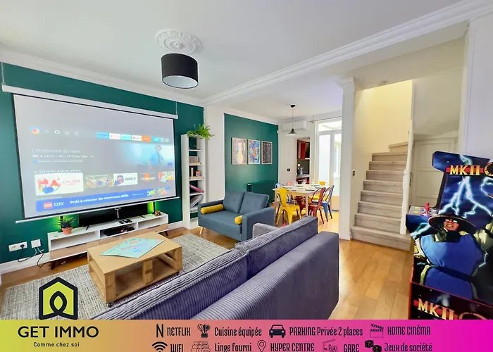 Maison 3Ch - Cinema - Game Room - Parking - Gare