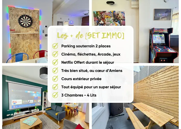 Maison 3Ch - Cinema - Game Room - Parking - Gare